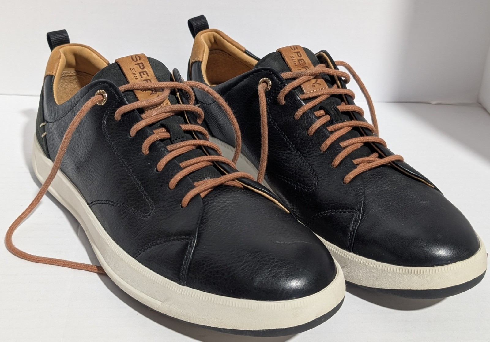 Men's Gold Cup Richfield Sneaker Black Tan Sperry Shoes Size 11