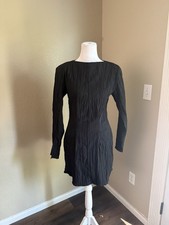 Other Stories Paris Atelier Black Textured Fit And Flare Mini Dress 2