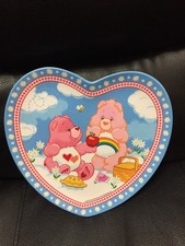 Ancienne assiette 8" en mélamine en forme de coeur CARE BEARS motifs zak 2004