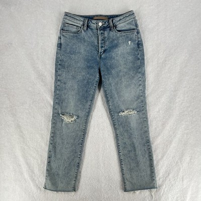 Joe's Jeans The Scout Mid Rise Slim Boyfriend Jeans Womens 26 Blue Distressed