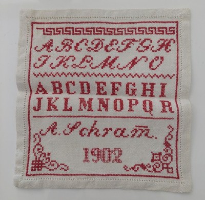 Stickdeckchen, Handarbeit 1902