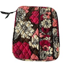 Vera Bradley Tablet Sleeve Zipper Case  Mocha Rouge  Quilted Padded Kindle IPad