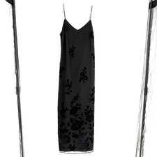 Vintage 90s Y2k Maxi Dress Gown 6 Burnout Floral Velvet Fairy Whimsigoth V Neck