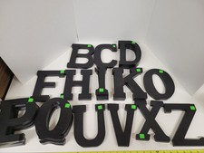 27pc 7" Black Monogram Wooden Letters Table Decor B C D F H I K O P Q U V X Z