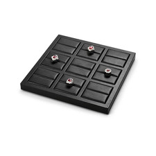 Espositore negozio gioielli nero anello pelle orecchino collana vassoio organizer grande J