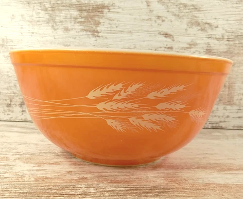 Vintage PYREX Autumn Harvest Wheat 2.5 Qt Mixing Bowl #403 Medium Large Nesting