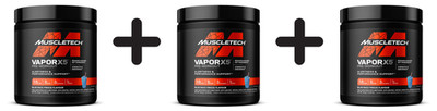 3 x MuscleTech Vapor X5 Pre-Workout, Blue Razz Freeze - 252g (99,14 EUR/kg)