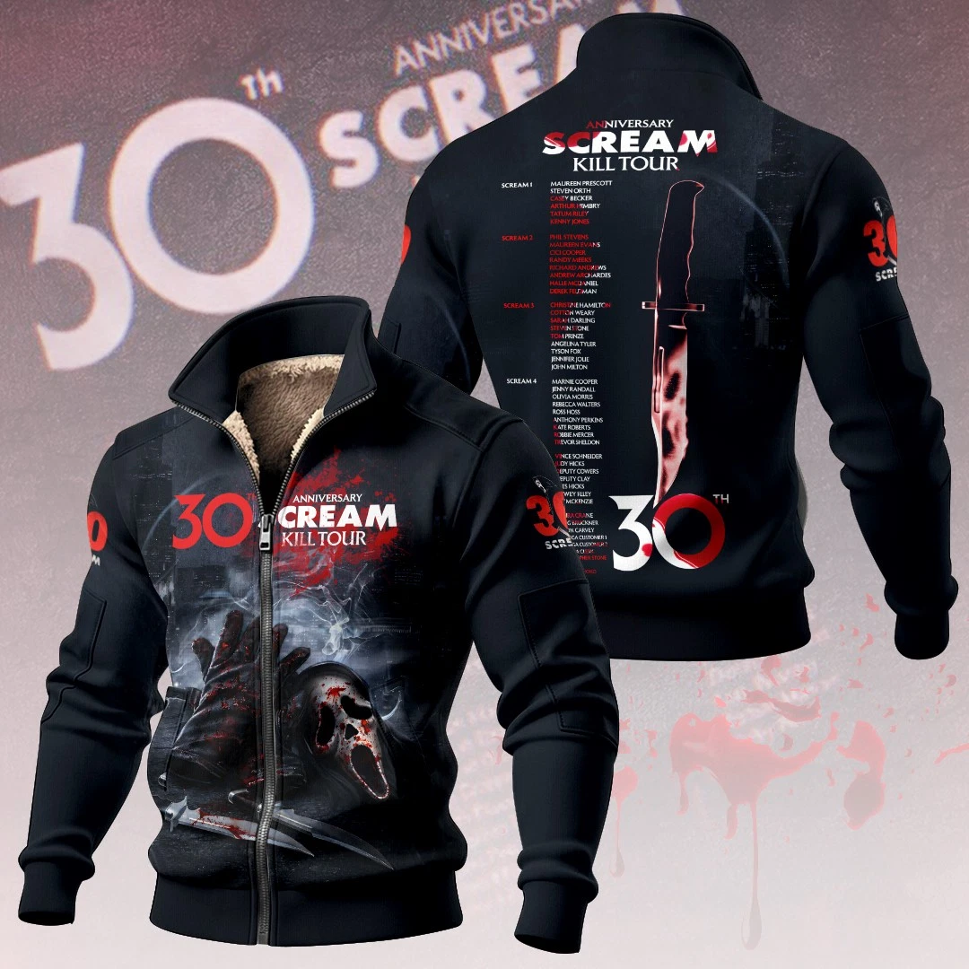 Scream 30th Anniversary Thick Knit Fleece Jacket All Sizes - product detail image 1