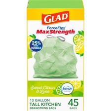 Tall Kitchen Drawstring Trash Bags - Febreze Sweet Citron  Lime - 13gal/45ct