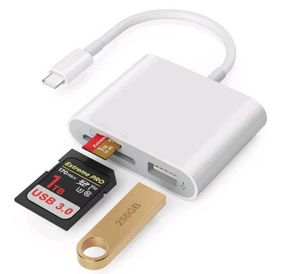 SD Card Reader, USB 3.0 Type C High Speed to SD/TF Card Adapter for iPhone...