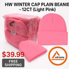 Winter Cap Plain Beanies 12CT Bulk Pack Light Pink 39.99