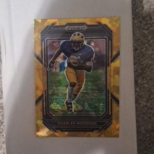 Panini 2023 Prizm Charles Woodson #15 Gold Ice Prizm Michigan Wolverines
