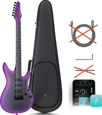 Enya Inspire Electric Guitar 39" Smart Electric Carbon Fiber Guitar Purple