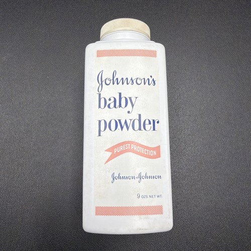 Vintage Johnsons Baby Powder Embossed Bottle 9 Oz USA Babies Prop For Movie Tv