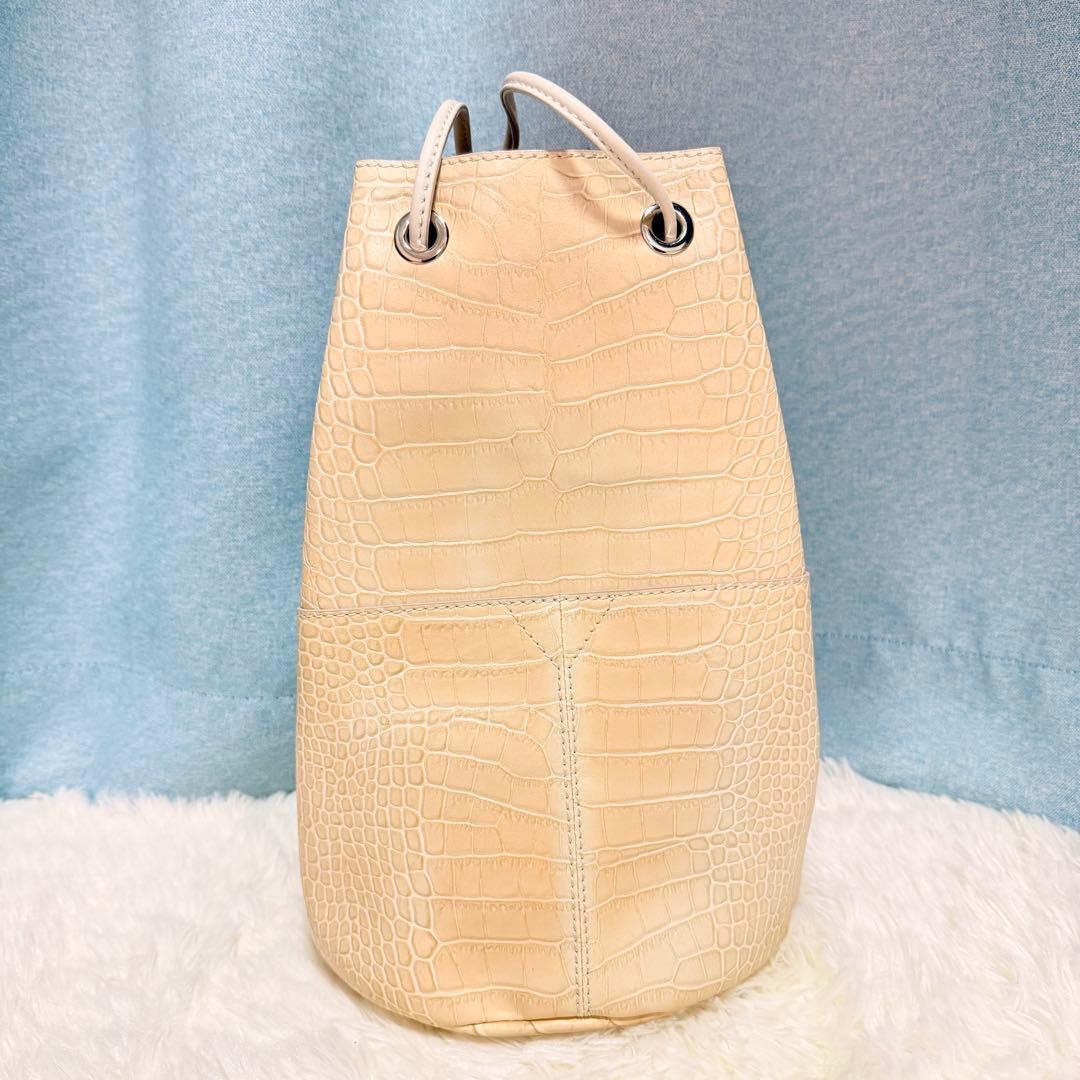 Marco Masi Python Pattern Ivory Drawstring Bag, L… - image 5