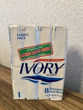 Vintage 8 Personal Size Ivory Soap Bars 3.5oz Each 8 Bars. Package Wear
