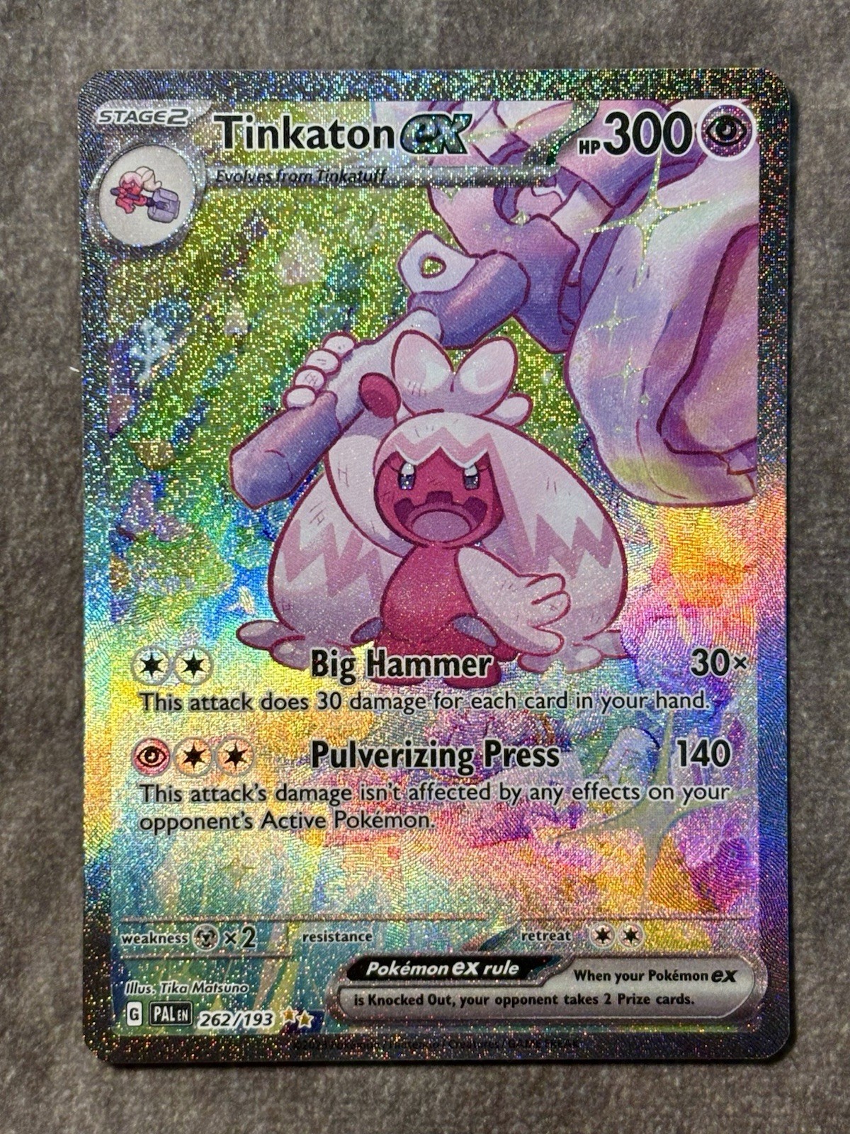 Tinkaton ex Paldea Evolved Full Art Holo Special Illustration Rare 262/193