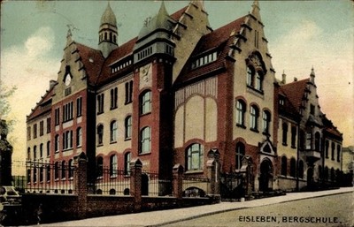 Postcard Lutherstadt Eisleben, mountain school in s building, detailed... - 4776118