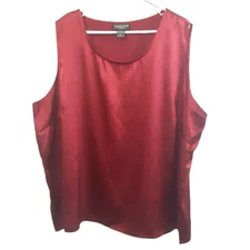 Notations Womans Top 3XL Sleeveless Cranberry Color Scoop Neck Holiday Party
