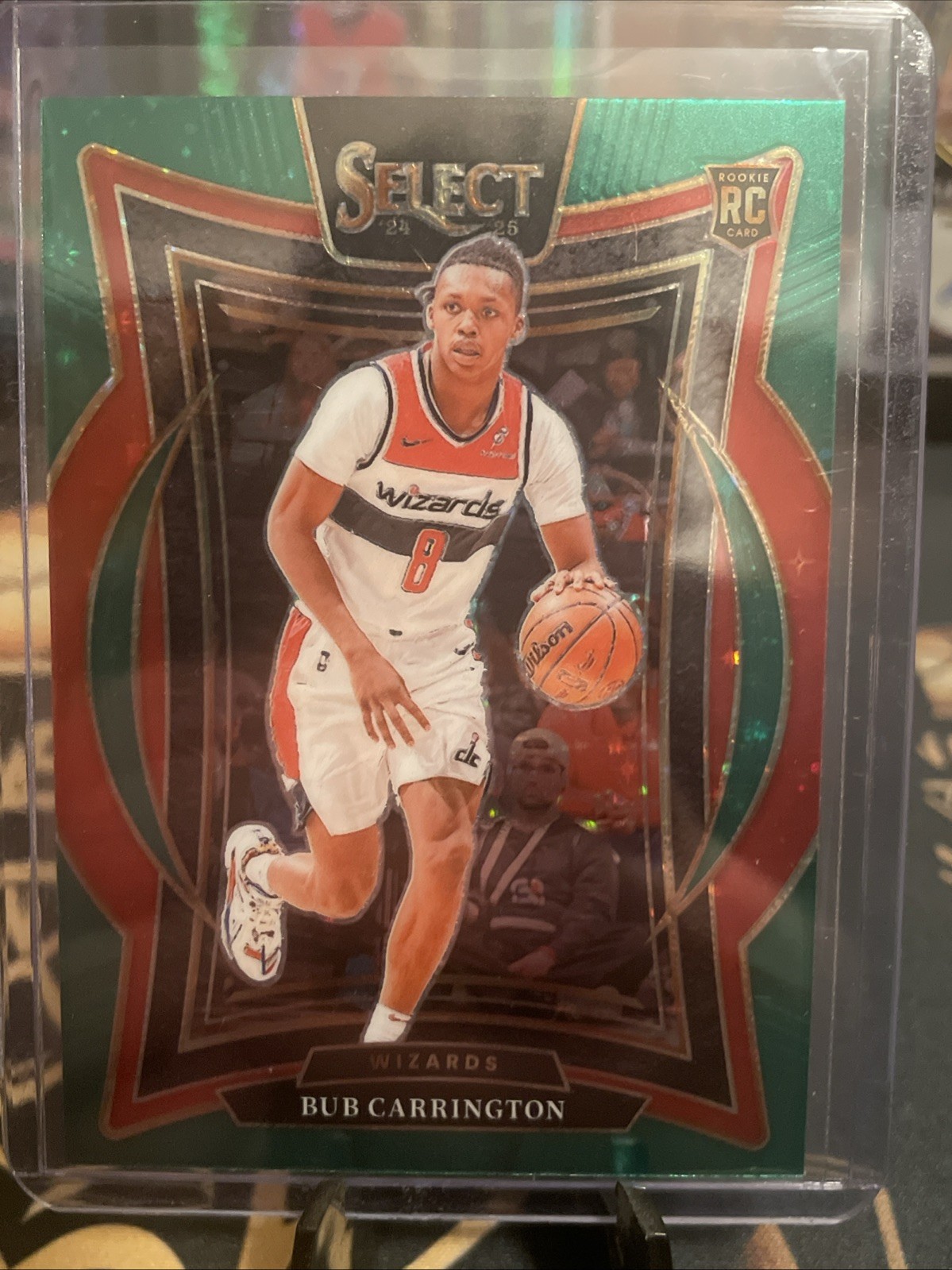 2024-25 Panini Select #81 Bub Carrington (RC) Concourse Green Stars Prizm