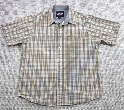 Troy Lee Designs Button Up Shirt Mens XL Plaid Short Sleeve Retro Casual