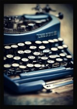 Moody Vintage Typewriter Framed Wall Art Poster Canvas Print Picture thumbnail