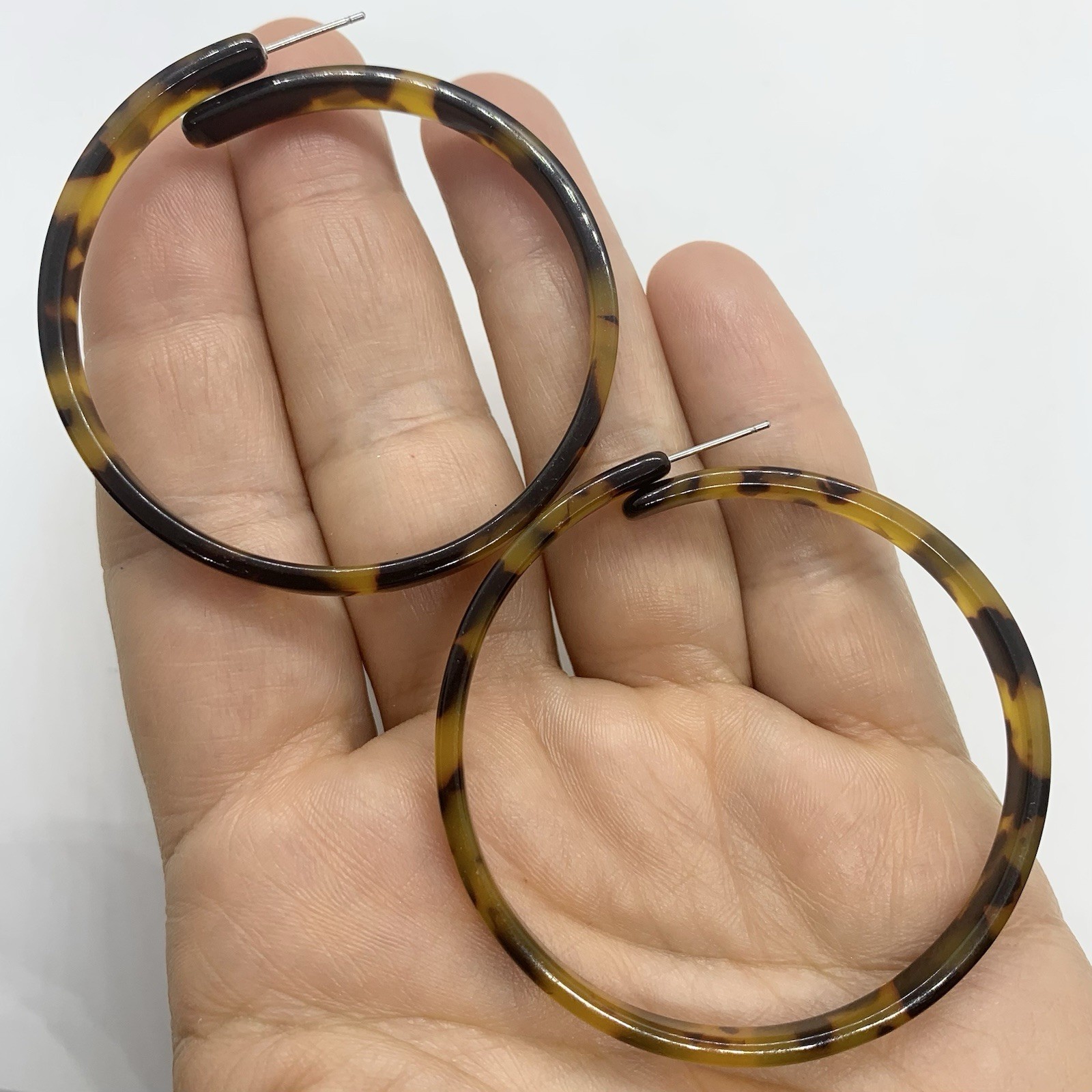 VTG TORTOISE SHELL ACRYLIC STATEMENT ROUND BIG DR… - image 7