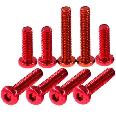 M3/M3,5/M4/M5/M6 Linsenkopfschrauben Aluminium Innensechskant Schraube Dunkelrot - Bild 1 von 4