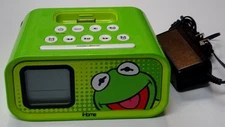 DISNEY iHome Kermit The Frog Dual Alarm Clock iPod Speaker System Dock TESTED