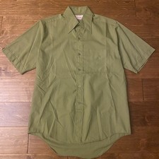 Vtg 60s Penney  s Towncraft Penn-Prest Green Button Shirt M