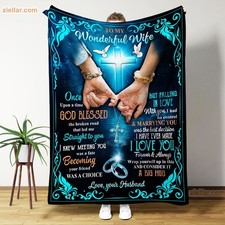 To My Wonderful Wife Fleece Blanket - Heartfelt Romantic Keepsake Gift For Her