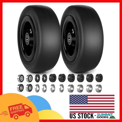 All-Season 11x4.00-5 Flat Free Mower Wheels with Smooth Tread Design