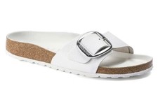 BIRKENSTOCK MADRID BIG BUCKLE NATURAL LEATHER WHITE 38 Ladies 7 Regular