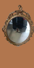 Specchio ovale con cornice dorata in stile Barocco – XIX secolo