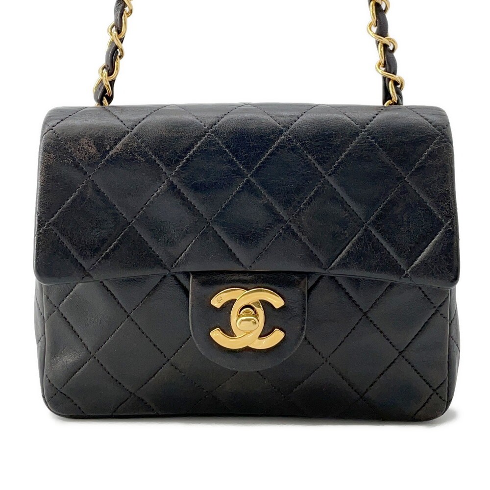 CHANEL Mini Matelass Lambskin Shoulder Bag with Coco Mark and Chain