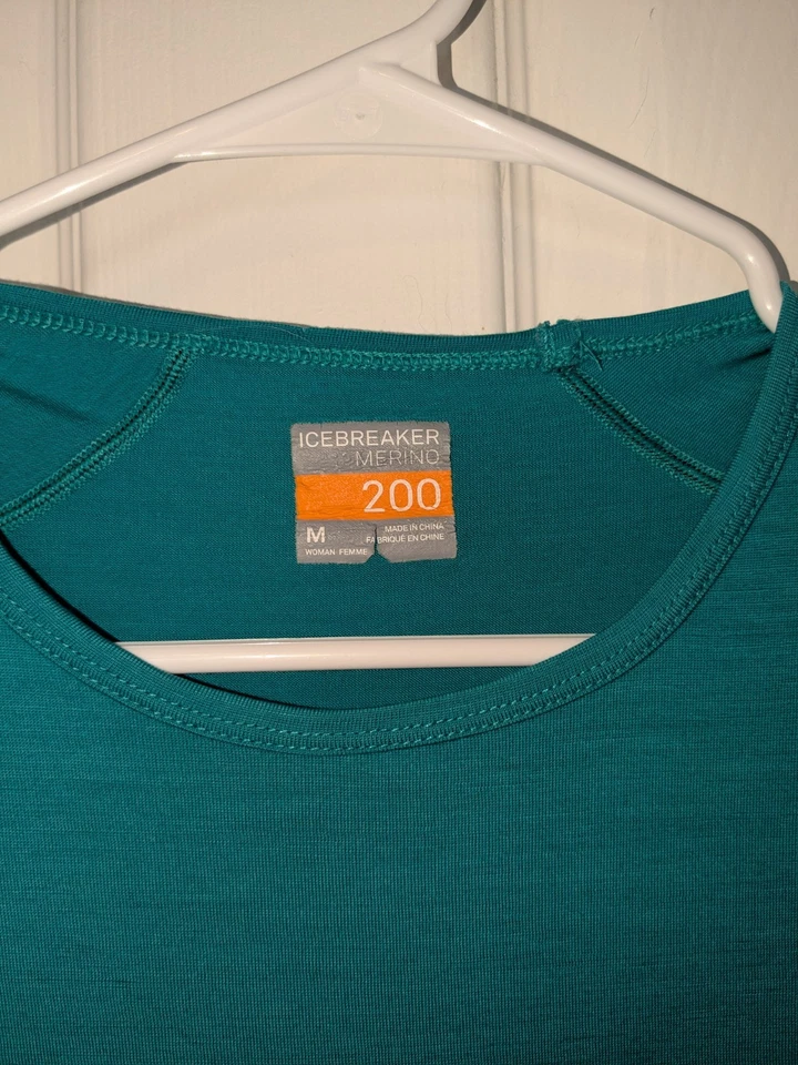 Top térmico Icebreaker lana merino 200 Oasis manga larga doble mujer verde azulado claro Foto 3 de 4