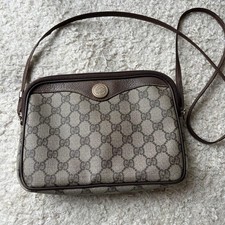 Gucci Old Gucci Shoulder Bag Beige Brown Authentic Vintage Genuine Rare