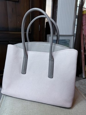 Kate Spade New York Two-Tone Gray Pebbled Leather Tote Handbag