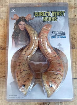 Seasonal Visions Curled Beast Horns Halloween Costume Accessory - Ages 14 and Up