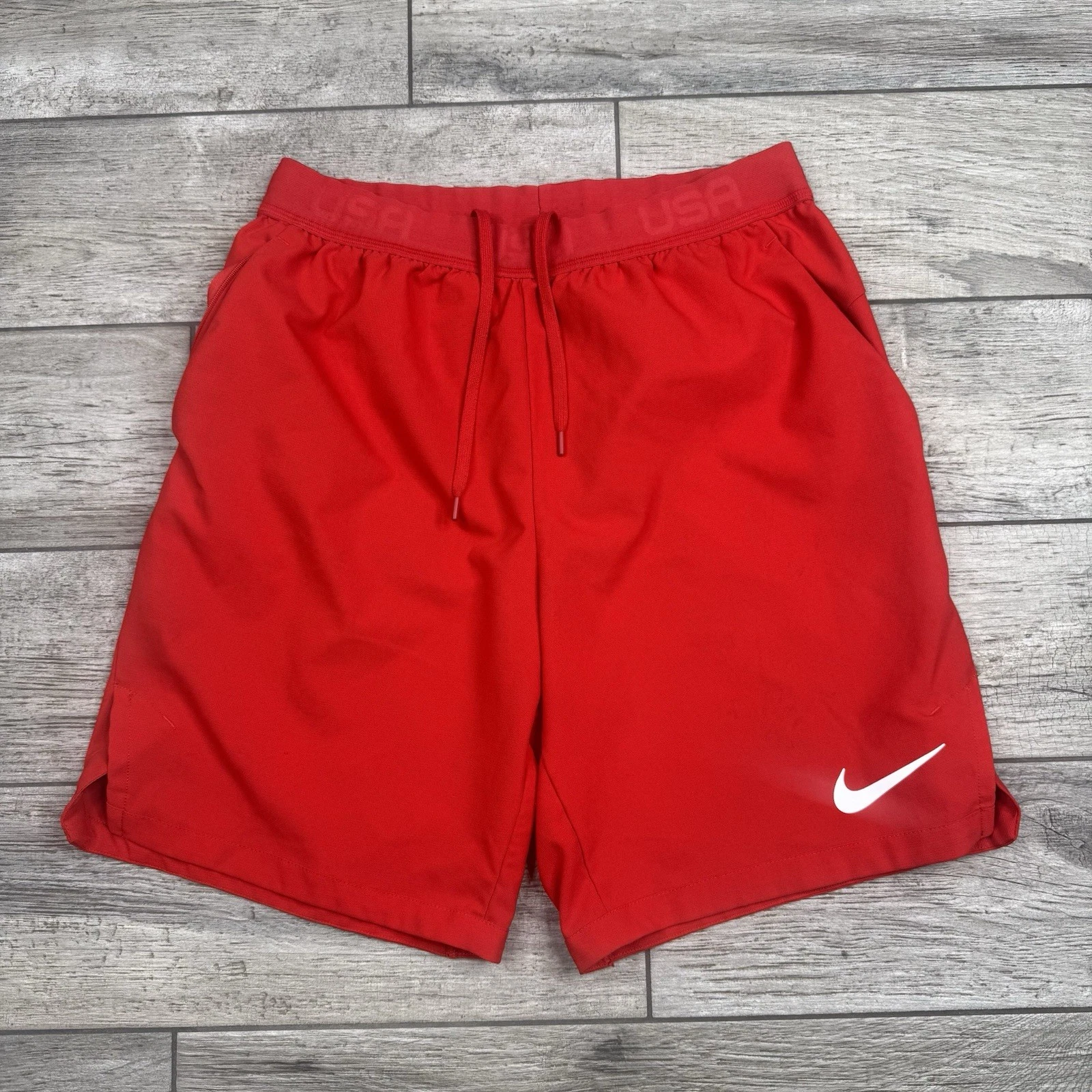 NIKE Flex Training Shorts USA CQ4262-657 RED Size M 8” Inseam Running