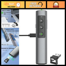 Metal Wireless Presentation Clicker - 2-in-1 USB Type-C Dual Receiver Remote