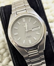 Seiko 5 Automatic Men’s Watch 21 Jewels Grey Dial Japan Made 7S26