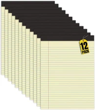 Yellow Note Pads 8.5X11, Writing Pads, Paper Tablets, Canary Pads, Wide Ruled, 5
