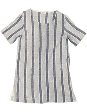 FAT FACE Womens T-Shirt Dress UK 10 Small Blue Striped Viscose BU79
