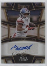 2022 Panini Select Select Signatures Silver Prizm Matt Breida #SSP-MTB Auto 3hd