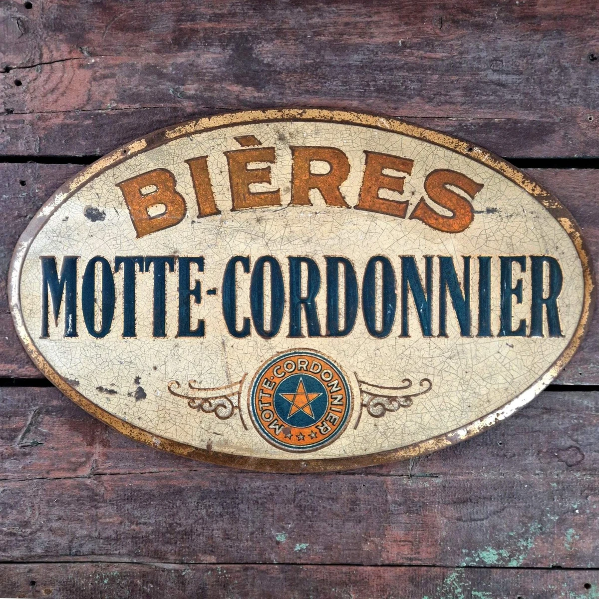 Plateau de service, Bar en métal, bière - Queue de Charrue - Label Emmaüs