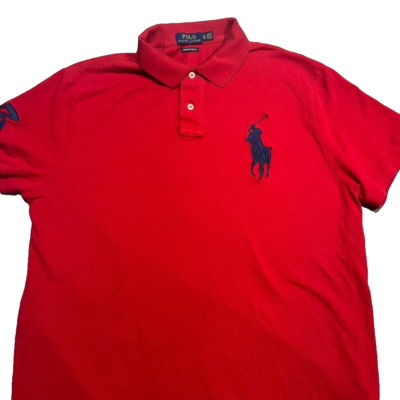 Polo Ralph Lauren Big Pony Shirt Casual Preppy Mens XL Red Custom