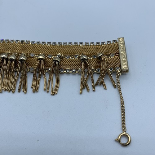 Vintage signiertes breites HOBE goldfarbenes Mesh Armband - Bild 4 von 8