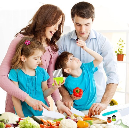 9 Pcs Kids Kitchen Knife Set,Kids Knives For Real Cooking With Cutting Board - Picture 4 of 7