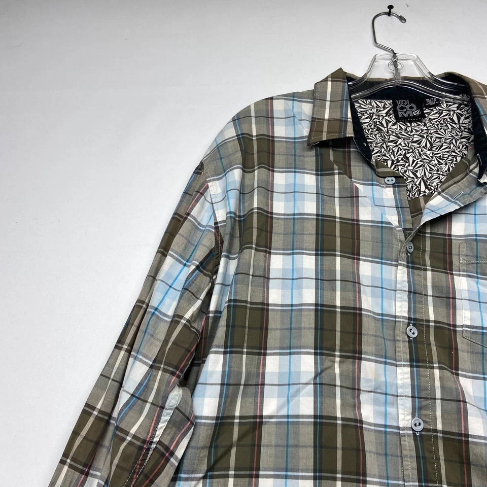 Volcom Shirt Men's Large Multicolor Plaid Round Hem Long Sleeve Casual Button-Up - Image 4 of 4